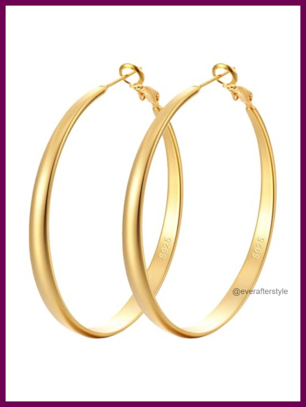 14K Gold Plated Hoop Earrings Hypoallergenic